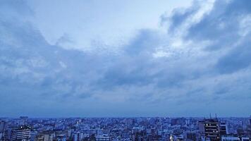 Amazing view of a cityscape with blue sunset Sky photo