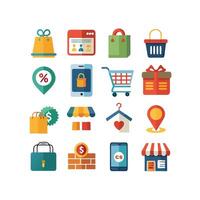Retail and Shopping Icon Set Collection Illustration vector