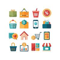 Retail and Shopping Icon Set Collection Illustration vector