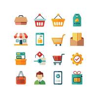 Retail and Shopping Icon Set Collection Illustration vector