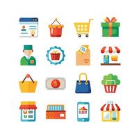 Retail and Shopping Icon Set Collection Illustration vector