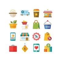 Retail and Shopping Icon Set Collection Illustration vector