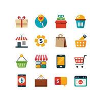Retail and Shopping Icon Set Collection Illustration vector