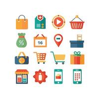 Retail and Shopping Icon Set Collection Illustration vector