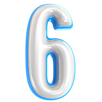 número 6 3d render png
