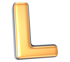 Font L 3D Render png