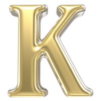 Gold Font K 3D Render png