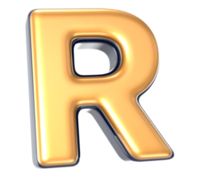 Font R 3D Render png