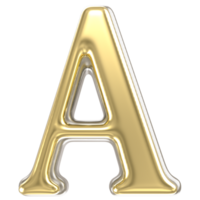 Gold Font A 3D Render png