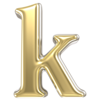 Gold Font k 3D Rendering png