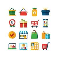 Retail and Shopping Icon Set Collection Illustration vector