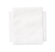 Top view of white folded tissue paper in stack isolated on white background with clipping path photo