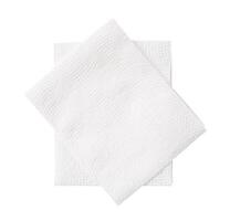 Top view of two pieces of tissue paper or toilet paper in stack isolated on white background with clipping path photo