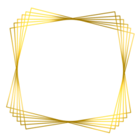 Gold Geometric Square Frame on a transparent background png