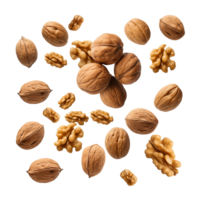 Walnuts falling with Transparent Background png