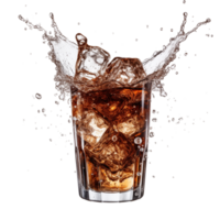 doble frio hielo suave bebida reajuste salarial gaseado líquido Fresco comida con soda agua reajuste salarial chapoteo en un vaso con hielo cubo con transparente antecedentes png