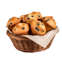 Healthy muffin cake in basket with Transparent Background png