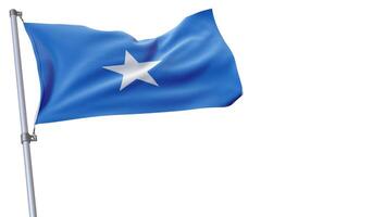 a flag is waving in the wind of Somalia on a white background photo