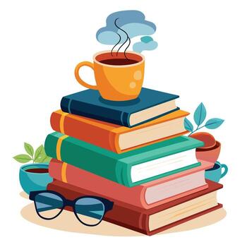 libro apilar ilustración concepto vector