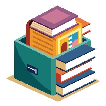 Book stack Illustration concept vector