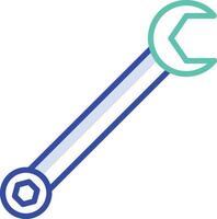 Wrench outline color illustration vector