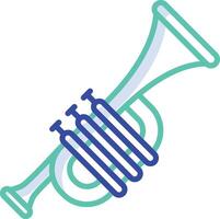 Trumpet outline color illustration vector