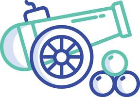 Cannon outline color illustration vector