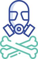 Gas Mask outline color illustration vector
