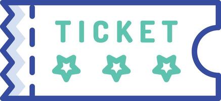 Ticket outline color illustration vector