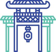 Gong Bell outline color illustration vector