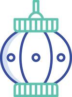 Lantern outline color illustration vector