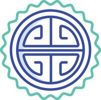 Moon Cake outline color illustration vector