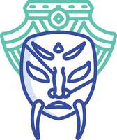 Chinese Mask outline color illustration vector