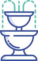 Fountain outline color illustration vector