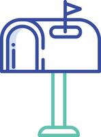 mailbox outline color illustration vector