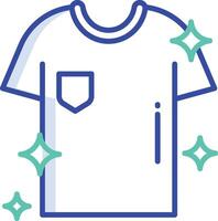 Cleaning Tshirt outline color illustration vector