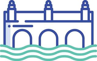 Bridge outline color illustration vector