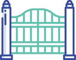 Gate outline color illustration vector