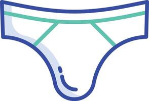 Man Underwear outline color illustration vector
