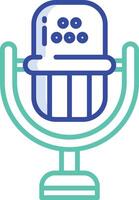 Mic outline color illustration vector