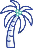 Palm Tree outline color illustration vector