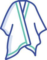 Ruana outline color illustration vector