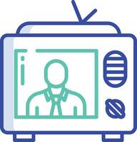 Television outline color illustration vector