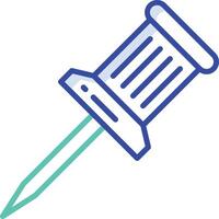 Push Pin outline color illustration vector