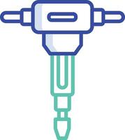 Jackhammer outline color illustration vector
