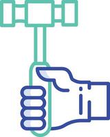 Hammer outline color illustration vector