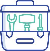 Toolbox outline color illustration vector