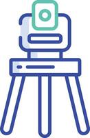 Theodolite outline color illustration vector