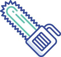 Chainsaw outline color illustration vector