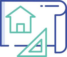 Blueprint outline color illustration vector